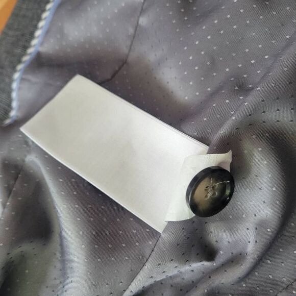 Banana Republic stretch grey blazer wool blend plaid fit & flare office business - Picture 7 of 15